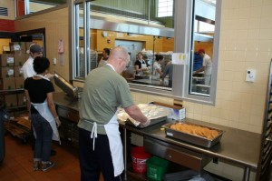 This is just one part of the facility. It's all hustle & bustle, preparing as many as 2700 meals per day for school kids, not to mention the Meals on Wheels program.