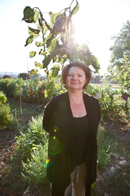 Lisa Taranto in the garden.