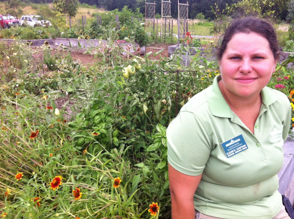 Elizabeth Sonifrank, Seasonal Research Intern, focusing on the Community Kitchen Garden. 