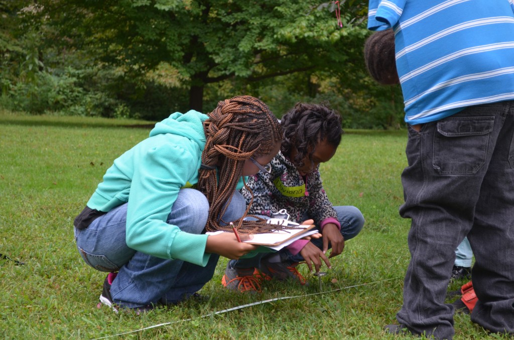 girls gathering data