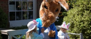 Children greeting Peter Rabbit