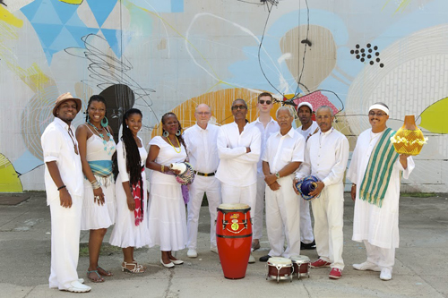 Ban Caribe band with instruments