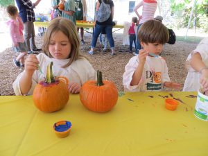 pumpkin painting at Goblins and Gourds
