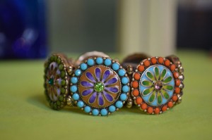 Bracelet, enameled colorful