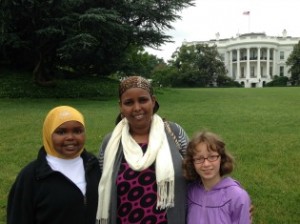 Amina, Isnina and Lilah on White House Lawn