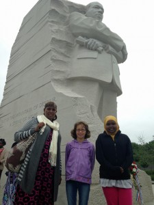 Students in front of Martin Luther King, Jr. Memorial