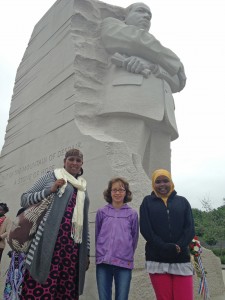 Isnina, Lilah and Amina at the Martin Luther King, Jr. Memorial