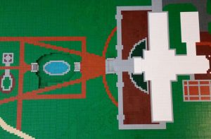 base of LEGO brick build of Conservatory