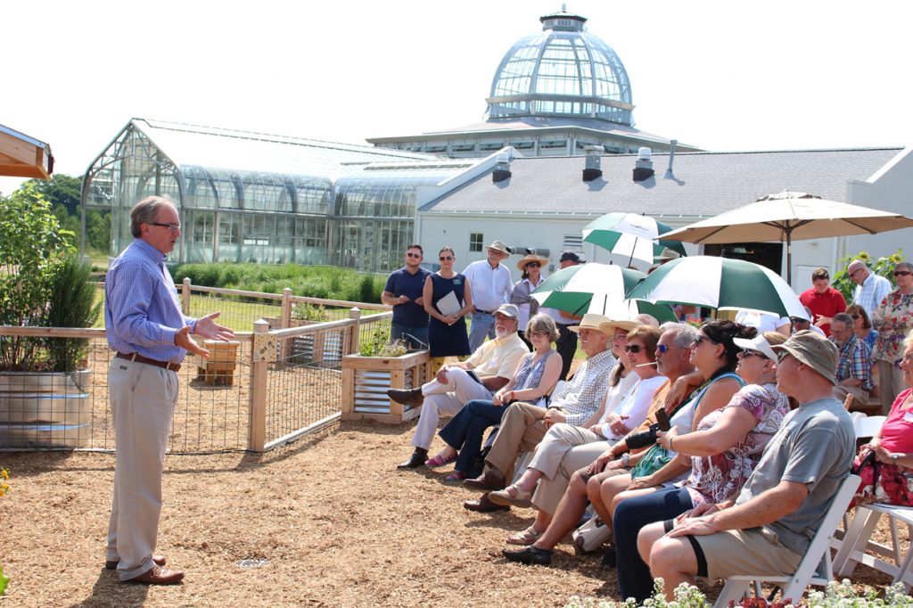 Keith Tignor spoke at the apiary's dedication ceremony about the importance of bees. He believes our apiary will be instrumental in educating the community about the art and science of beekeeping.
