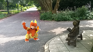 Magmar waving by Kids Statue 300