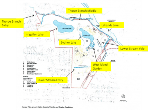 This map shows the eight sites that we choose to test our rainwater quality. These sites are spread throughout the Garden's properties to ensure that the final results provide us with accurate information on our system-wide water quality.
