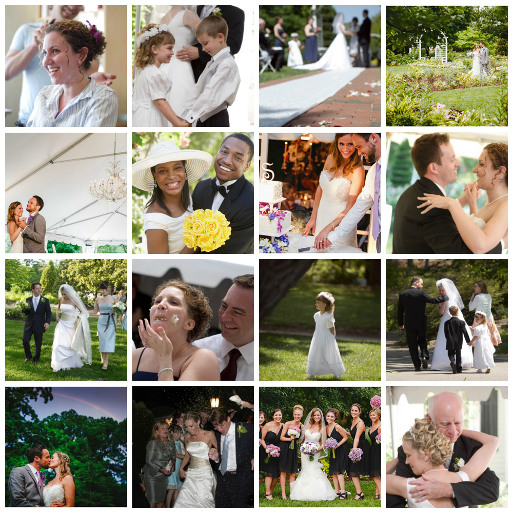 garden wedding collage