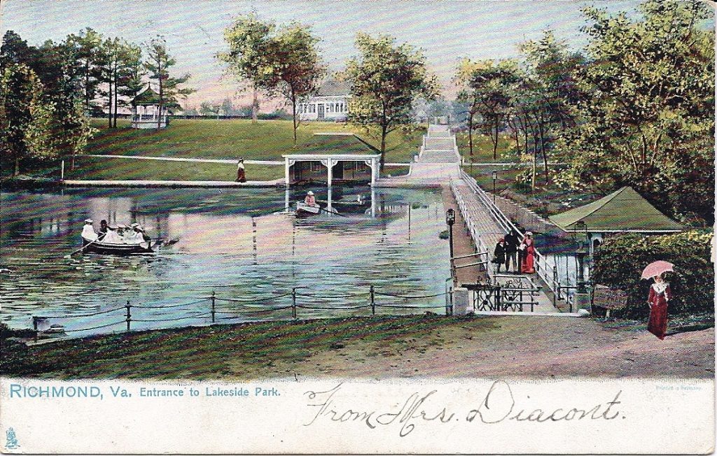 Lakeside Lake and the lakeside dam postcard