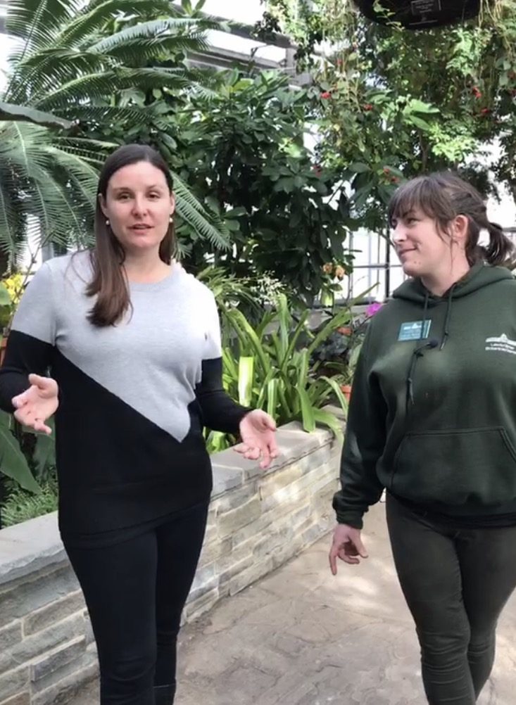 Director of Horticulture Grace Elton and Conservatory Horticulturist Chelsea Mahaffey