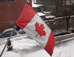 Canadian Flag in the snow