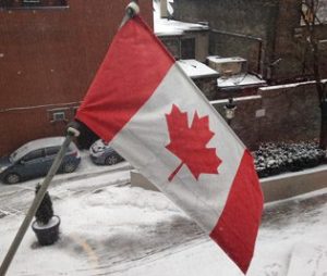 Image of Canadian Flag in the snow