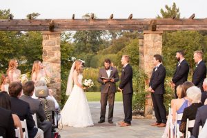 Outdoor weddings at Lewis Ginter Botanical Garden, Rose Garden. Image by J&D Photography.