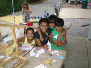 Family enjoying Father's Day crafts