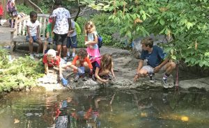 Counselor in training Jacob Ellis in front of the Conservatory.