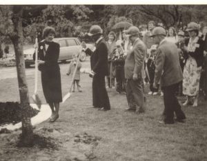 Jeanne Balilies planting the Darlington Oak