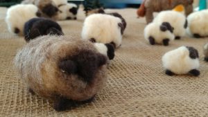 Hand-felted wool sheep