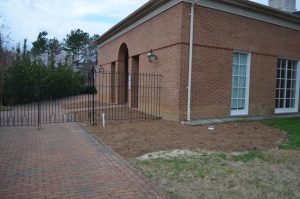 renovations of the plant bed outside of the Kelly Education Center