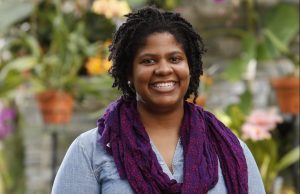 Kendra Norrell in the Lewis Ginter Botanical Garden Conservatory.