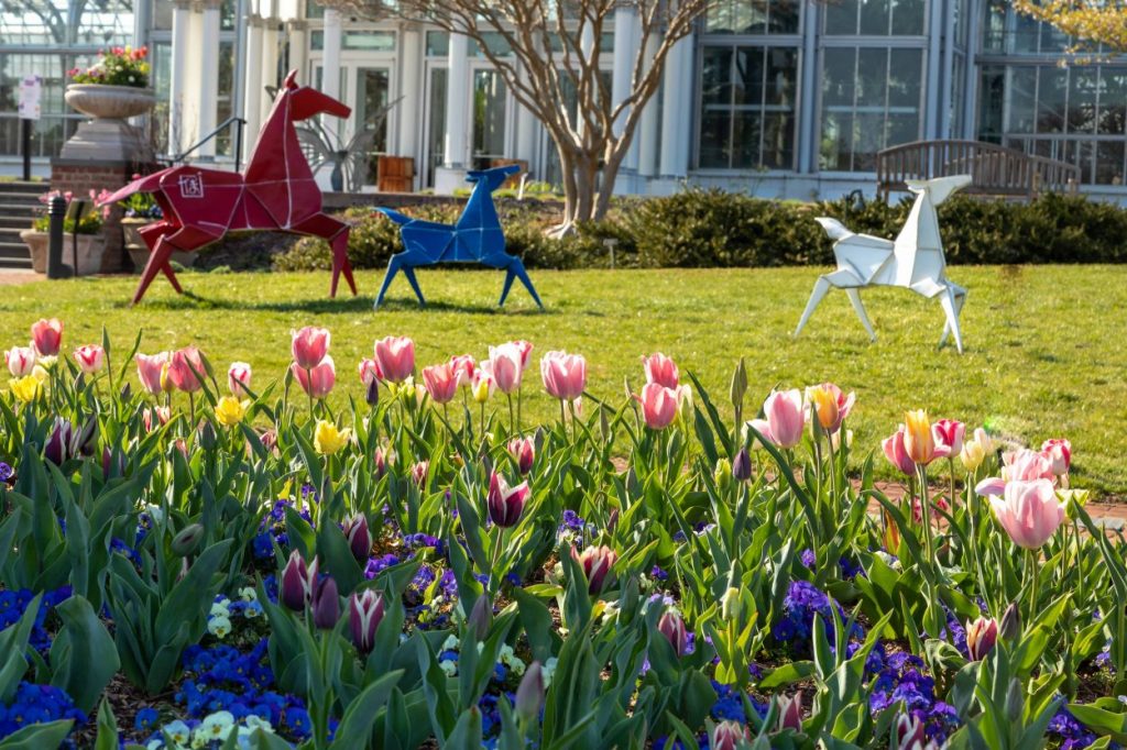 Painted Ponies from Origami in the Garden at Lewis Ginter Botanical Garden. Image by Tom Hennessy