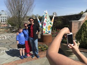 Artist Kevin Box, Jennifer Box and young friend