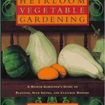 Book cover of Heirloom Vegetable Gardening; illustration shows assorted squash on a wood shelf