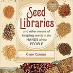 Book cover of Seed Libraries; photographs show seeds in piles and pouring from jars