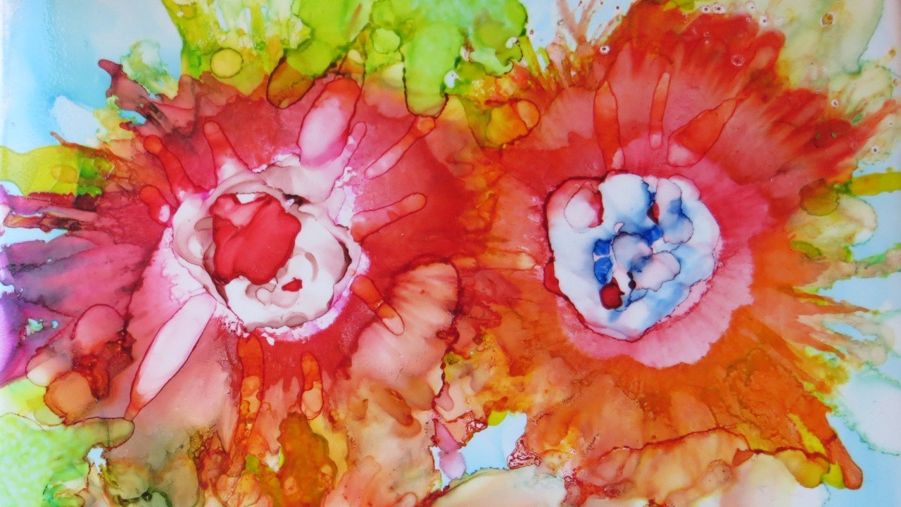 More Alcohol Inks on Tile