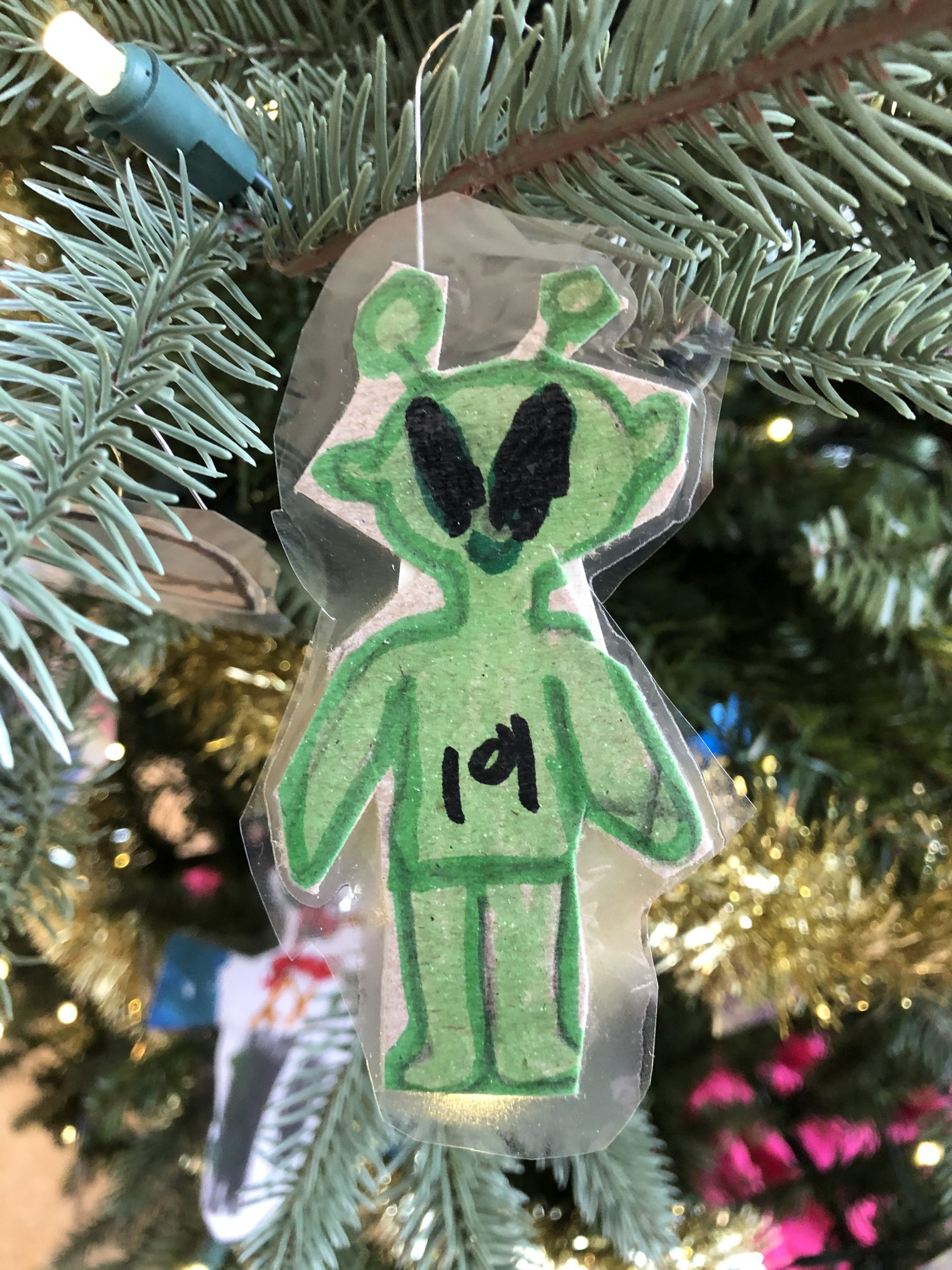 Skipwith Elementary School Alien holiday decoration