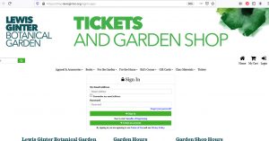 Screenshot of sign in page