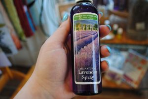 Lavender Spray in hand from local business, Lavender Fields Herb Farm