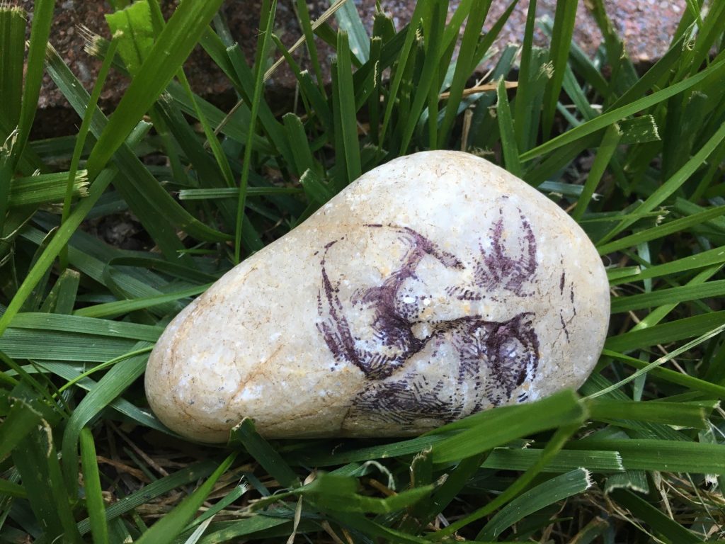 face painted on a rock