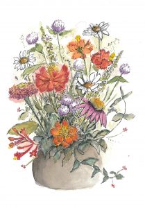 LIz Hamrick flower art in watercolor