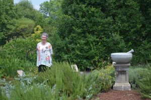 Liz Hambrick standing in the Healing Garden at Lewis Ginter Botanical Garden. Image by Jonah Holland
