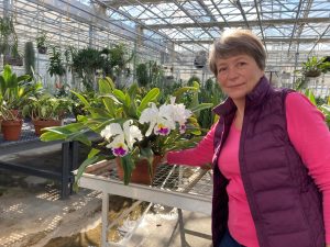 irina neverova with orchids