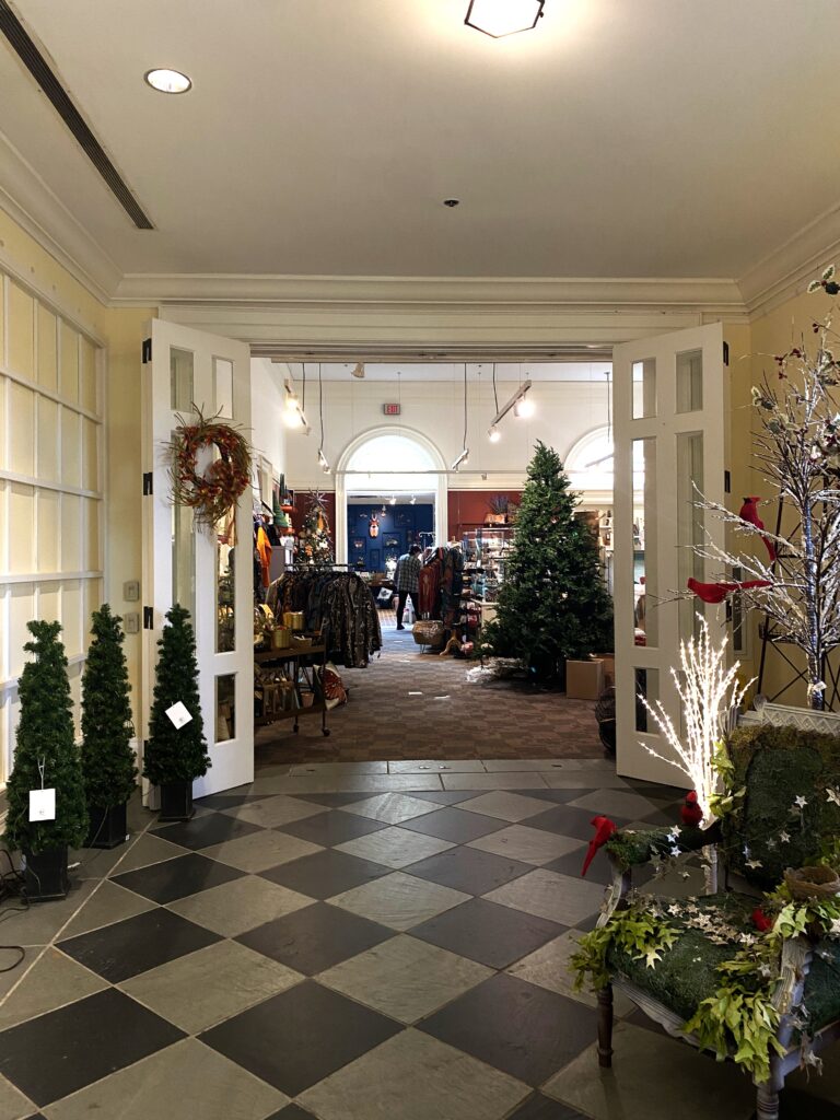 View of the Garden Shop from inside the Robins Visitors Center.