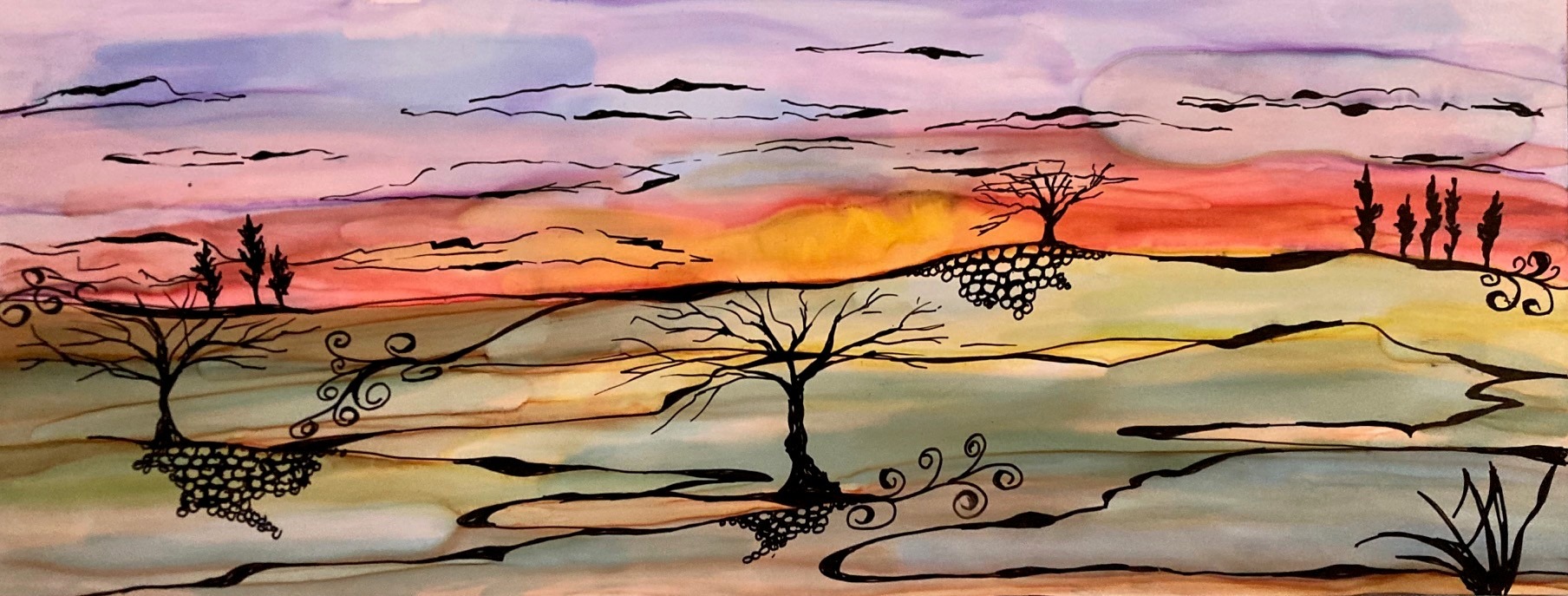 Playing on Yupo Paper with Alcohol Inks