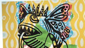 Alebrijes-Inspired Linoleum Printmaking and Collage
